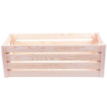 Caisse Bois Solide L - Rangement Polyvalent Jouets Bureau Décoration Élégante - Pin Naturel 29.5x69x23.5cm - Anti-Chaos Ambiance Chaleureuse