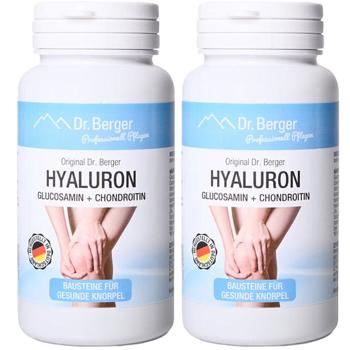 Preview: 2er-Set Hyaluron Kapseln mit Glucosamin & Chondroitin - Hochwertiger Komplex fuer Gelenke & Mobilität - je 60 Kapseln Vorrat - Gelenknahrung Made in Germany