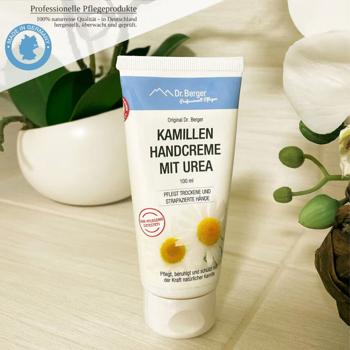Preview: Kamillen Handcreme mit Urea, 100 ml, Intensive Pflege für trockene & rissige Hände, Zieht schnell ein & schützt die Hautbarriere