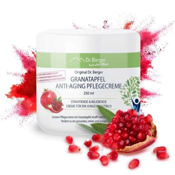 Granatapfel Anti-Aging Pflegecreme 250ml - Beruhigende Pflege für Geschmeidigkeit und Vitalität - Für alle Hauttypen geeignet