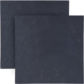 Preview: 2er-Set Servierplatten für Cheeseboards & Nachtisch - Elegante Schieferplatten zum Anrichten & als Tischdeko - Robust, 30x30x0,6cm, unikat