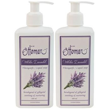 Preview: 2er-Set Lavendel Flüssigseife - Pflegt & reinigt Hände sanft - Entspannender Duft, ideal vor Schlafengehen - Je 400ml mit Lavandula Angustifolia Extrakt