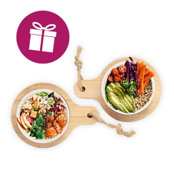 Bols en céramique avec planches, service à tapas, Ø 7,5 x 9 cm