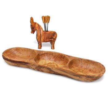 Set di rosicchiatori per asini, legno d’ulivo, 8 pezzi