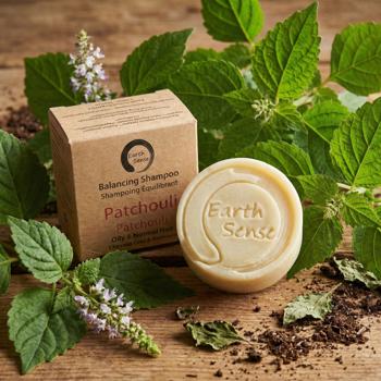 Festes Bio Shampoo - Arganöl & Patchouli Duft - 60g Vegan, Palmölfrei, Handgefertigt, 77% Bio-Öle, COSMOS ORGANIC, für alle Haartypen