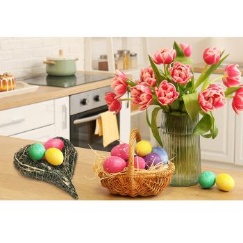 Preview: Natur-Pflanztopf Herz - Dekoschale aus Ästen geflochten - Grün/Gold, 25x20x5 cm - Für Innen & Aussen - Umweltfreundlich & vielseitig einsetzbar