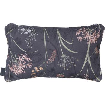 Preview: 4er-Set Bequemes Deko-Kissen Outdoor, Blumenmuster anthrazit, 30 x 50 x 10 cm, wetterfest, wasserabweisend & stilvoll für Garten, Terrasse & Balkon