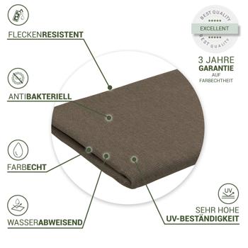 Preview: Moderne Tischdecke für den Innen- und Aussenbereich, taupe, 180 x 140 cm: Wetterfest, pflegeleicht & stilvoll, für Garten, Terrasse & Esszimmer