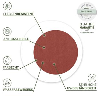 Preview: Moderne Tischdecke für den Innen- und Aussenbereich, terracotta, Ø 160 cm: Wetterfest, pflegeleicht & stilvoll, für Garten, Terrasse & Esszimmer