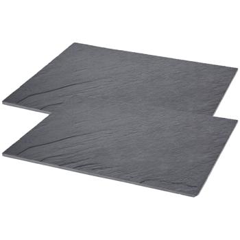 2er-Set Platzset, Schieferplatte, L 40 x B 30 cm