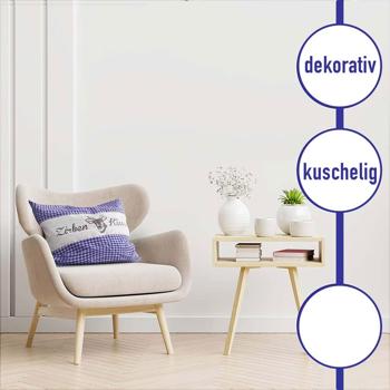 Preview: 2er-Set Zirbenkissen Vichy Blau 26x19 cm, gefüllt mit 220g Natur Zirbenspäne, 100% Bio-Baumwolle Bezug, Aromatherapie Schlafkissen aus Deutschland