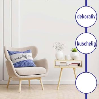 Preview: 2er-Set Zirbenkissen Vichy Blau 30x30 cm, gefüllt mit 350g Natur Zirbenspäne, 100% Bio-Baumwolle Bezug, Aromatherapie Schlafkissen aus Deutschland