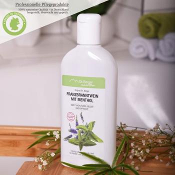 Preview: Franzbranntwein mit Menthol 250ml zur Einreibung bei Prellungen, Zerrungen, Verstauchungen, Muskelkater und Gelenkschmerzen für eine wohltuende Kühlung
