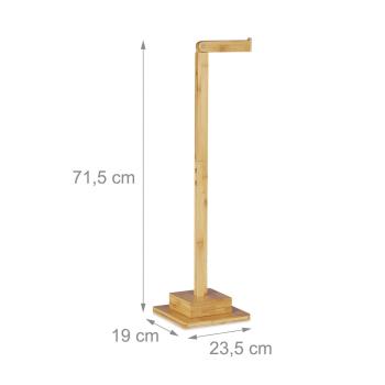 Preview: Toilettenpapierhalter Bambus - Stehender WC-Papier Ständer für 6 Rollen - Bohrfrei, feuchtigkeitsresistent, 71,5x23,5x19cm - Braun