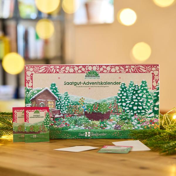 Hochwertiger Saatgut Adventskalender – 24 besondere Samen-Überraschungen: Blumen, Kräuter, Gemüse, Salat. Ideales Geschenk für Balkon & Garten
