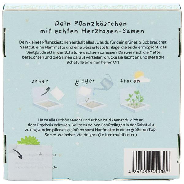 Charmantes Weidelgras-Pflanzset "Herzrasen kann man nicht mähen" – Einzigartiges Geschenk & Bedanken, das wächst & lange Freude schenkt 