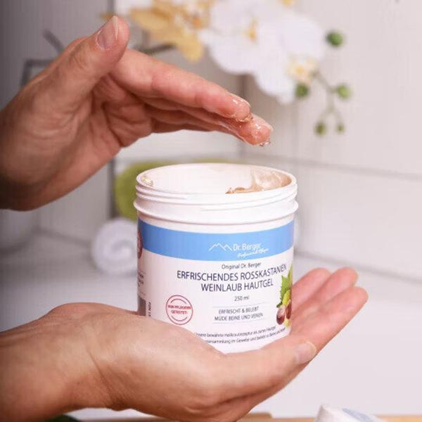 Rosskastanien Weinlaub Hautgel, 250 ml - Erfrischende Pflege für schwere Beine - Kühlende Salbe & Creme mit Aescin und Flavonoiden