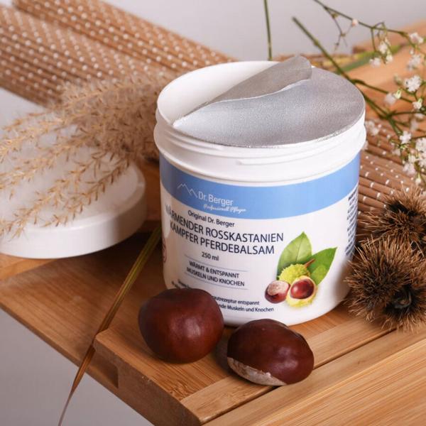 Wohltuender Pferdebalsam Rosskastanie Kampfer 250ml - Wärmend & Entspannend für Muskeln & Knochen - Beruhigende Pflege nach Sport, Belastung & Arbeit