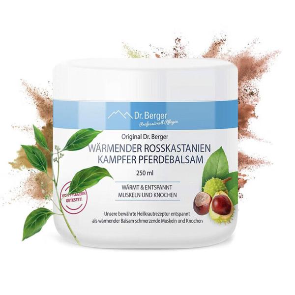 Wohltuender Pferdebalsam Rosskastanie Kampfer 250ml - Wärmend & Entspannend für Muskeln & Knochen - Beruhigende Pflege nach Sport, Belastung & Arbeit