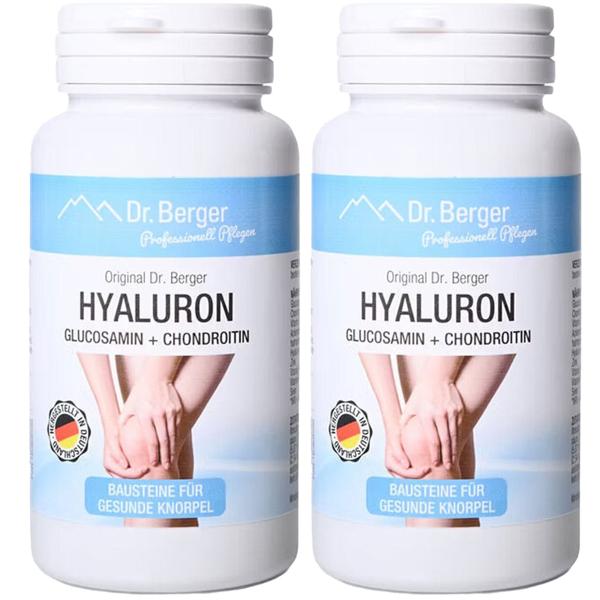 2er-Set Hyaluron Kapseln mit Glucosamin & Chondroitin - Hochwertiger Komplex fuer Gelenke & Mobilität - je 60 Kapseln Vorrat - Gelenknahrung Made in Germany