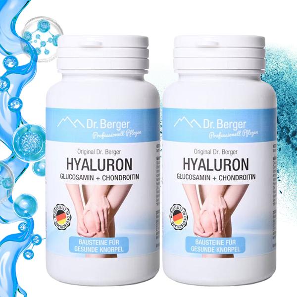 2er-Set Hyaluron Kapseln mit Glucosamin & Chondroitin - Hochwertiger Komplex fuer Gelenke & Mobilität - je 60 Kapseln Vorrat - Gelenknahrung Made in Germany