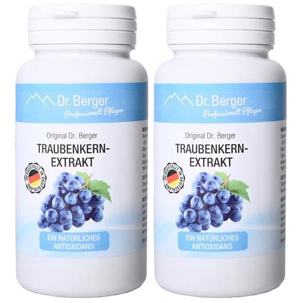 2er-Set Premium Traubenkern-Extrakt je 90 Kapseln – Hochdosiertes OPC (Oligomere Procyanide) – Starkes Antioxidans aus Roten Trauben