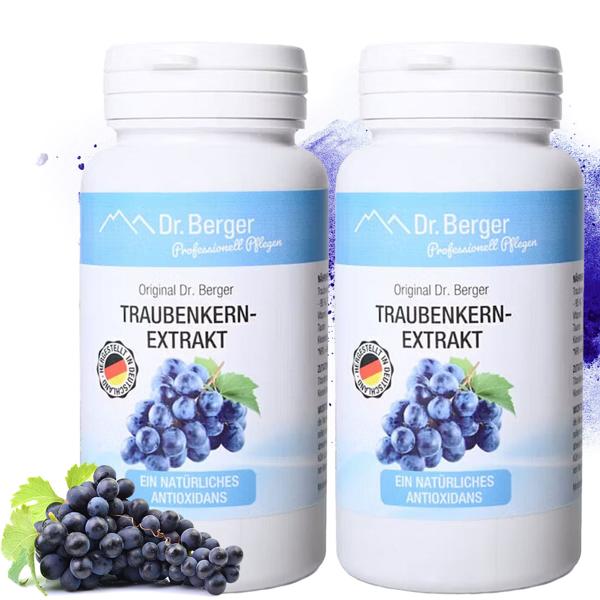 2er-Set Premium Traubenkern-Extrakt je 90 Kapseln – Hochdosiertes OPC (Oligomere Procyanide) – Starkes Antioxidans aus Roten Trauben