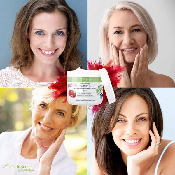 Granatapfel Anti-Aging Pflegecreme 250ml - Beruhigende Pflege für Geschmeidigkeit und Vitalität - Für alle Hauttypen geeignet