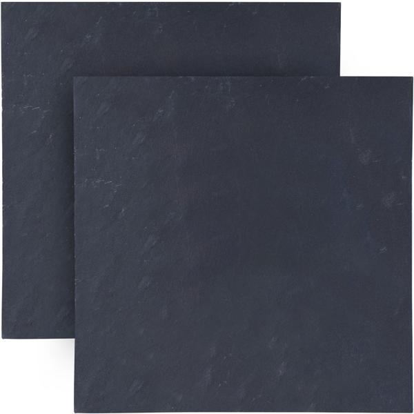 2er-Set Servierplatten für Cheeseboards & Nachtisch - Elegante Schieferplatten zum Anrichten & als Tischdeko - Robust, 30x30x0,6cm, unikat