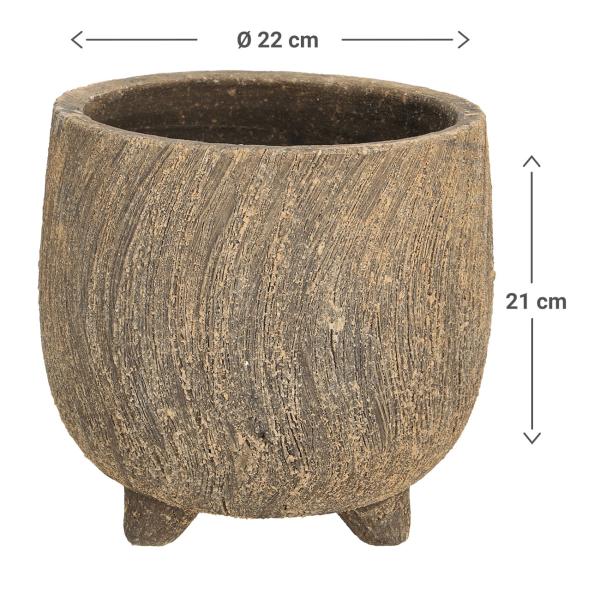 Bunzlauer Keramik Blumentopf Mit Unterschale, Größe 3 – Handbemalt, Dekor 41, Ca. 11,8 Cm Hoch, Frostsicher