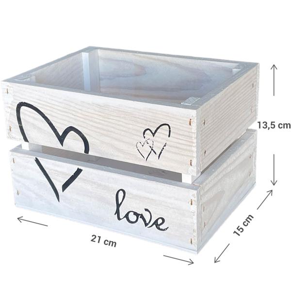 Geschenkkiste Aus Holz Weiss Love Mit Herzen 21 X 15 X 13 5 Cm 