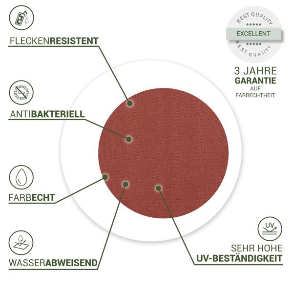 Moderne Tischdecke für den Innen- und Aussenbereich, terracotta, Ø 160 cm: Wetterfest, pflegeleicht & stilvoll, für Garten, Terrasse & Esszimmer