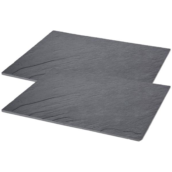 2er-Set Platzset Schieferplatte - Premium Tischdekoration für Weihnachten Geburtstag Apéro - Robust, langlebig, 40x30 cm - Für Hotel, Restaurant & Zuhause