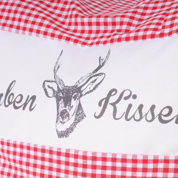 2er-Set Zirbenkissen Vichy Rot 26x19 cm, gefüllt mit 220g Natur Zirbenspäne, 100% Bio-Baumwolle Bezug, Aromatherapie Schlafkissen aus Deutschland