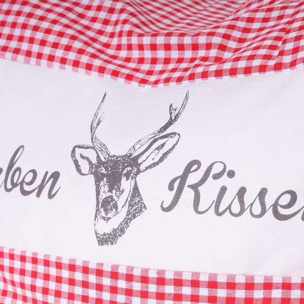 Zirbenkissen Vichy Rot 30x30 cm, gefüllt mit 350g Natur Zirbenspäne, 100% Bio-Baumwolle Bezug, Aromatherapie Schlafkissen aus Deutschland