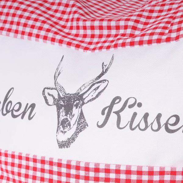 Zirbenkissen Vichy Rot 40x40 cm, gefüllt mit 450g Natur Zirbenspäne, 100% Bio-Baumwolle Bezug, Aromatherapie Schlafkissen aus Deutschland