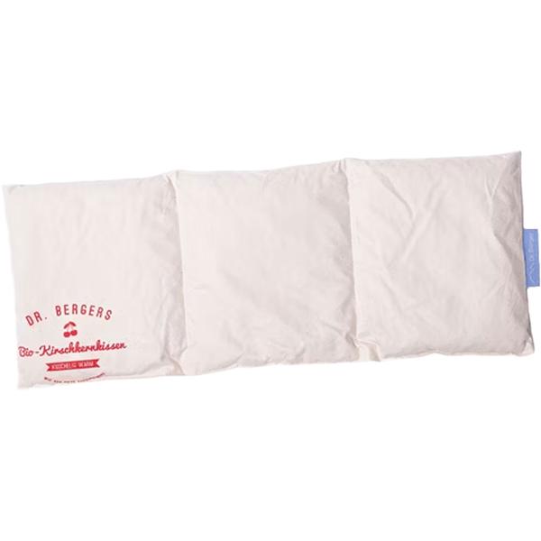 Bequemes Bio-Kirschkern mit 3 Kammern, 50x20 cm - Natürliches Wärme- & Kältekissen für Bauch, Rücken, Nacken & Schulter - Kissenbezug Bio-Baumwolle