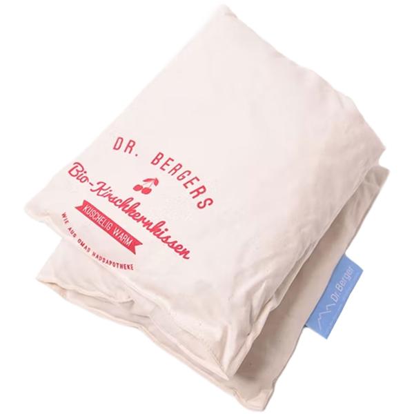 Bequemes Bio-Kirschkern mit 3 Kammern, 50x20 cm - Natürliches Wärme- & Kältekissen für Bauch, Rücken, Nacken & Schulter - Kissenbezug Bio-Baumwolle
