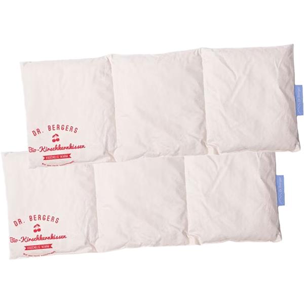 2er-Set Bequemes Bio-Kirschkern mit 3 Kammern, 50x20 cm - Natürliches Wärme- & Kältekissen für Bauch, Rücken, Nacken & Schulter - Kissenbezug Bio-Baumwolle