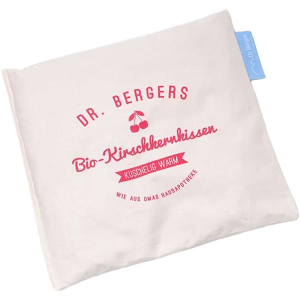 Bequemes Bio-Kirschkern, 25x25 cm - Natürliches Wärme- & Kältekissen für Bauch, Rücken, Nacken & Schulter - Kissenbezug Bio-Baumwolle