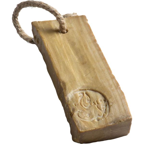 Véritable savon d’Alep 200 g avec cordon, huile de laurier 3 % : savon naturel fabriqué à la main en Syrie pour peaux sensibles, soin du corps végan et lavage des cheveux