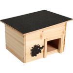 Maison pour hérissons en bois FSC, résistante aux intempéries, kit : 32x26x20,5cm, pour l‘été & l‘hiver - Abri sûr pour les hérissons, montage rapide