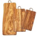 Tavola rettangolare di legno d’ulivo 100% con corda, set di 3