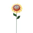 Girasole da giardino con fiore sinuoso, spina da giardino in metallo, 82 cm