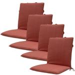 Set di 4 cuscini per schienale basso, cuscini per sedie da giardino idrorepellenti, terra, 97 x 49 cm