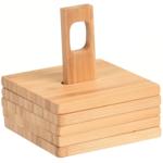 Dessous de table en bambou, set de 6, dessous de verre, 9 x 9 cm