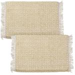 Tovaglietta, set di 2, cotone con materiale cartaceo, beige, tovaglietta, L 51 x L 30 cm
